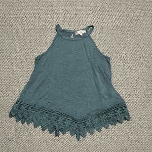 Blue-Green halter tank top